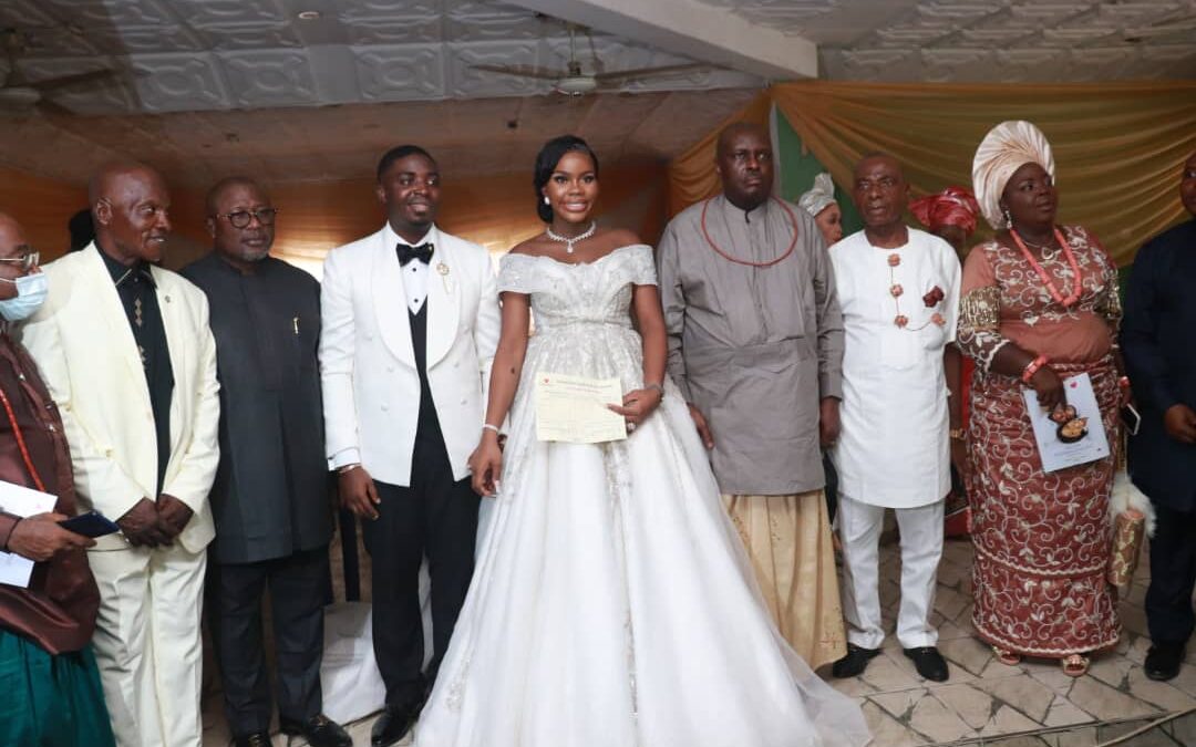 Delta Speaker and National Deputy Chairman of the Conference of Speakers of State Legislatures of Nigeria, Oborevwori, Attends The Wedding Ceremony between Engr. Faith Okolocha and Engr. Fun-Owei, the son of Sen. James Manager