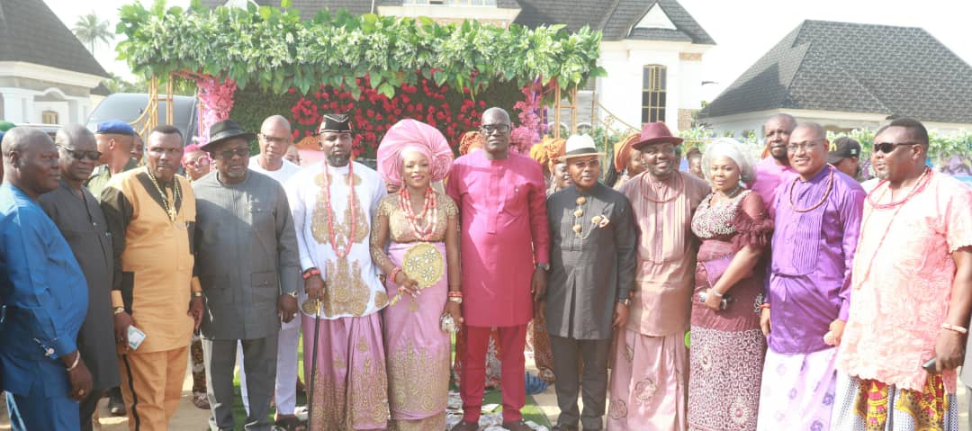 Delta Speaker, Oborevwori and Majority Leader of the House, Chief Ferguson Ohwo, Attends The Wedding Ceremony between Miss Angese Merry, the daughter of High Chief (Dr.) Mike Ekayama Loyibo, Traditional Prime Minister of Tuomo Kingdom and Mr. Victor Jonah