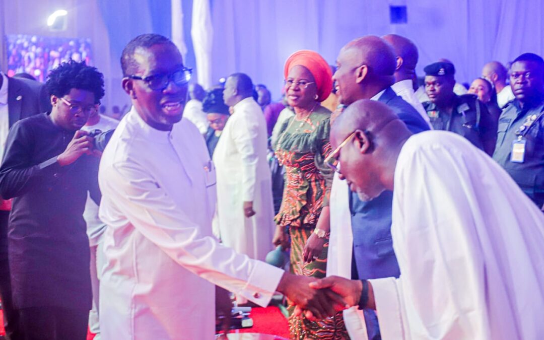 Delta Speaker and the State PDP Governorship Candidate, Oborevwori attends the Thanksgiving Service to mark the 7th Anniversary of the State Governor