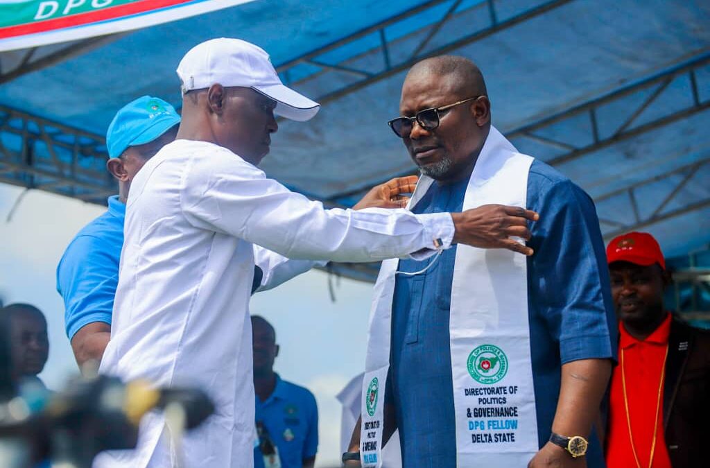Delta Speaker and State PDP Governorship Candidate, Rt Hon Sheriff F. O. Oborevwori was decorated as a Fellow of the Directorate of Politics and Governance (DPG)